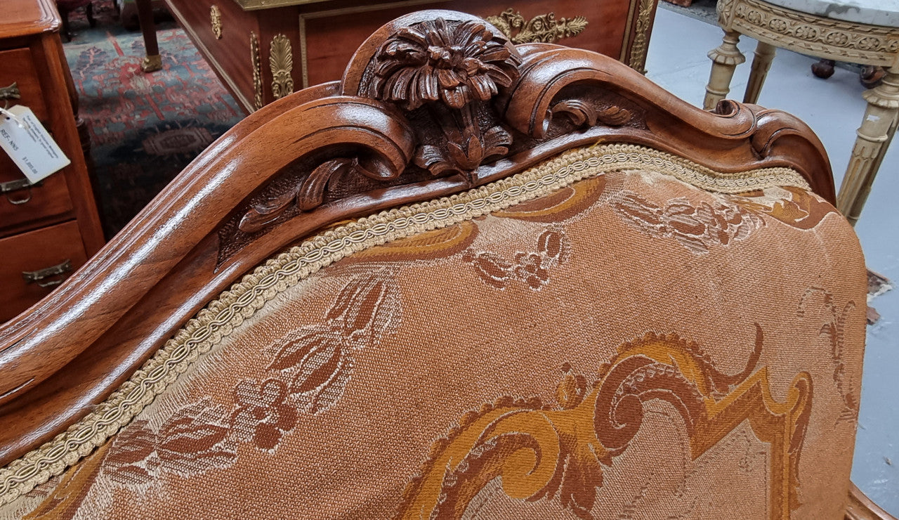 Pair of Amazing Louis XV Style Walnut & Tapestry Fauteuils