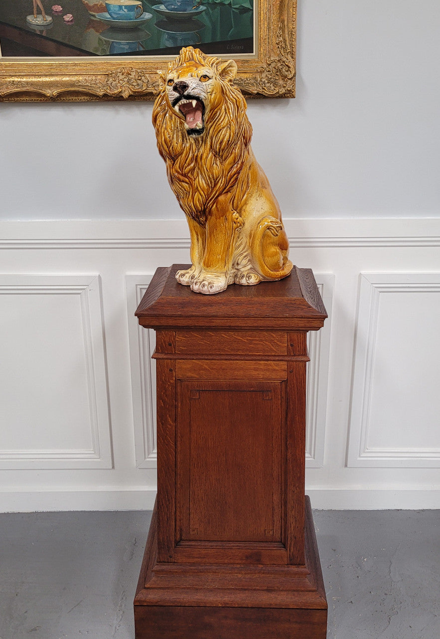 Sourced From France a Large French Oak Pedestal