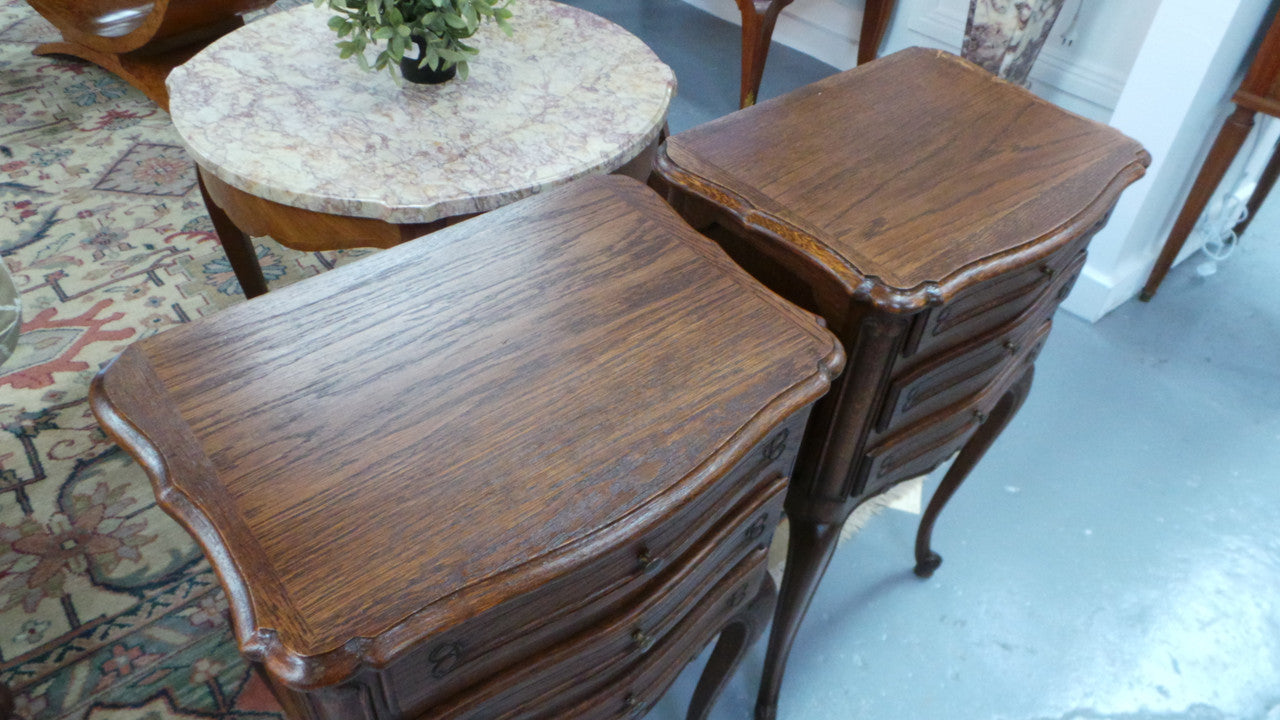 Petite Pair of French Bedside Cabinets
