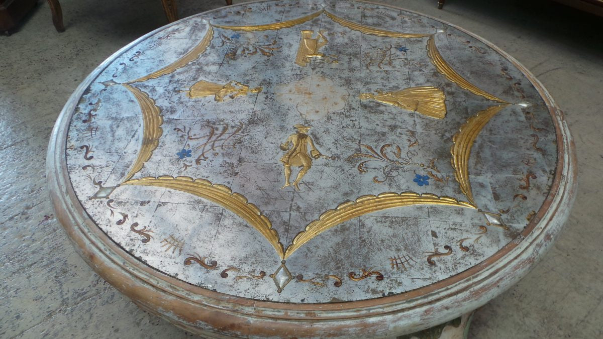 Unique and Exquisite French Hand painted Coffee Table