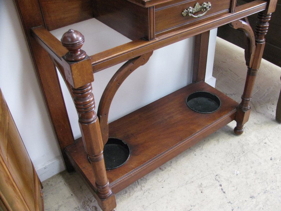 English Walnut Hall Stand