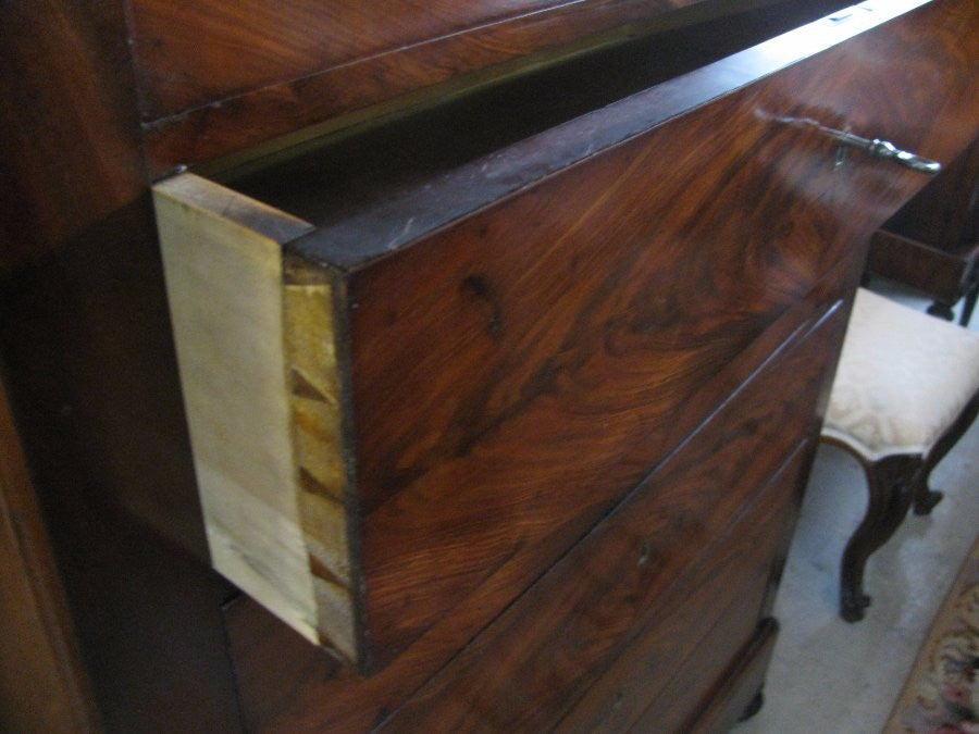 French Flame Mahogany Chest of Drawers