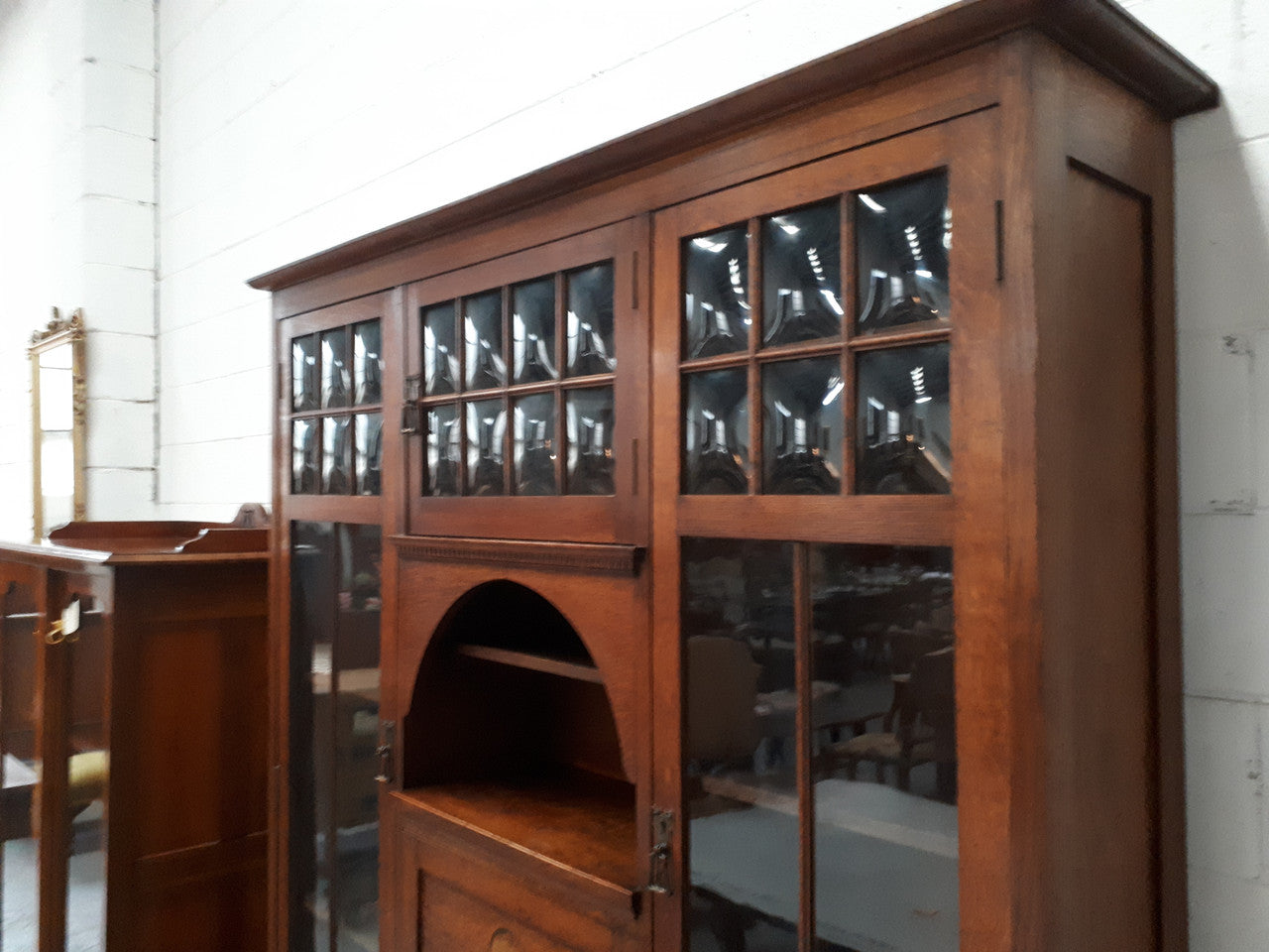 Amazing English Arts & Crafts Quarter Sawn Oak Bookcase