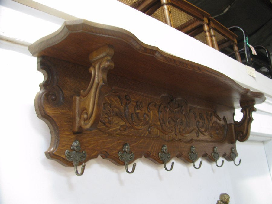 French Oak Coat - Hat Rack