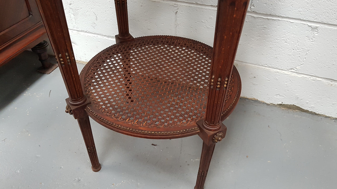 French Louis XVI Style Carved Two Tier Table