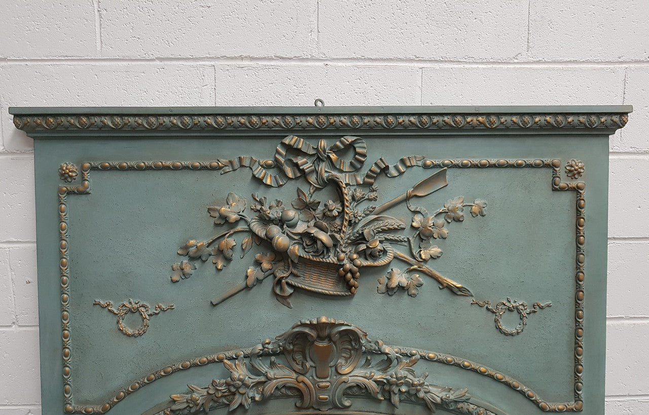 Late 19th Century Antique French Painted & Gilded Trumeau Mirror
