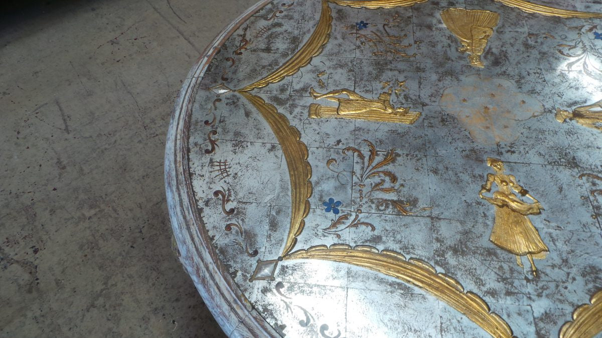 Unique and Exquisite French Hand painted Coffee Table