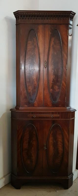 Mahogany Georgian Style Corner Cupboard