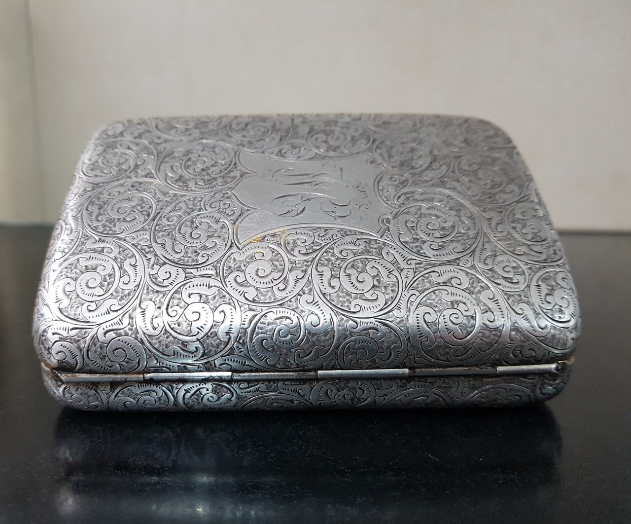 Victorian Birmingham Silver Cigar Case Superb Engraving