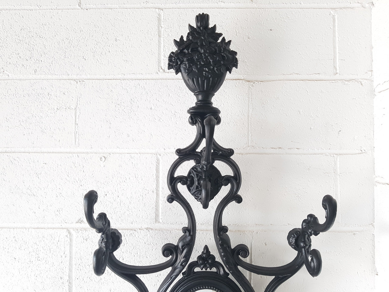 Highly Decorative French Antique Painted Cast Iron Hallstand
