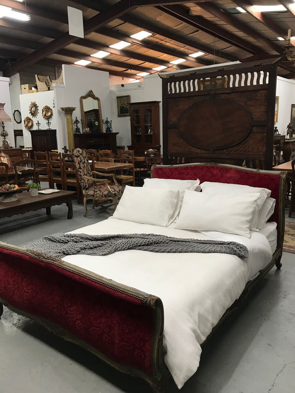 Antique Louis XV Style French Queen Size Bed