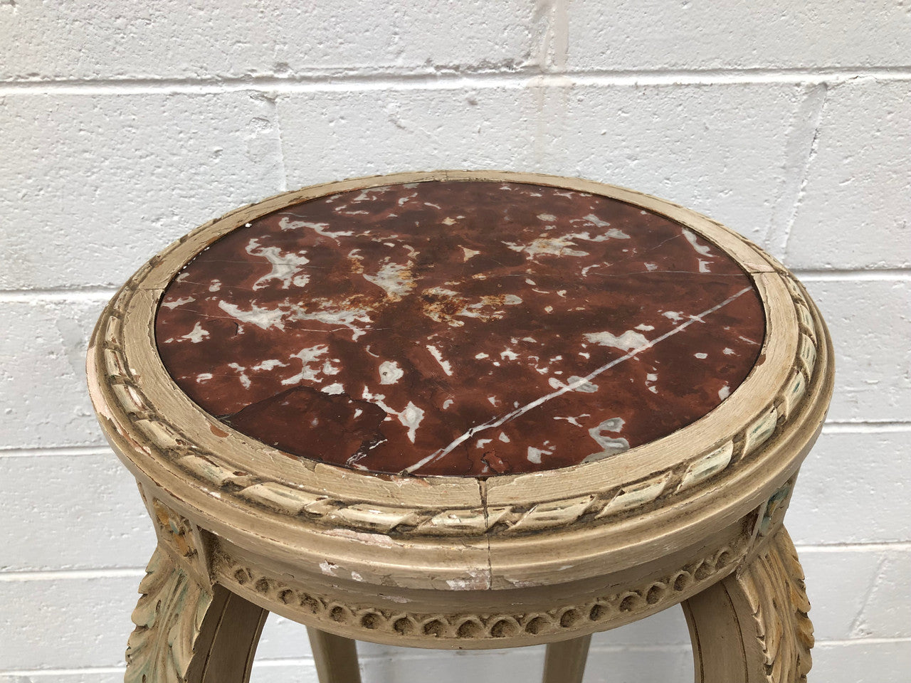 French Antique Painted Pedestal