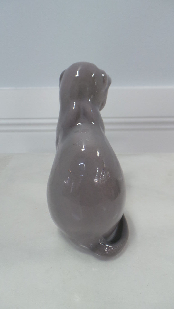 Beautiful Royal Copenhagen Grey Cat Statue