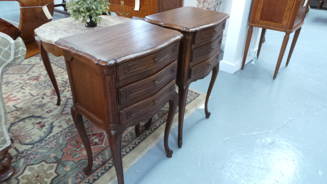 Petite Pair of French Bedside Cabinets