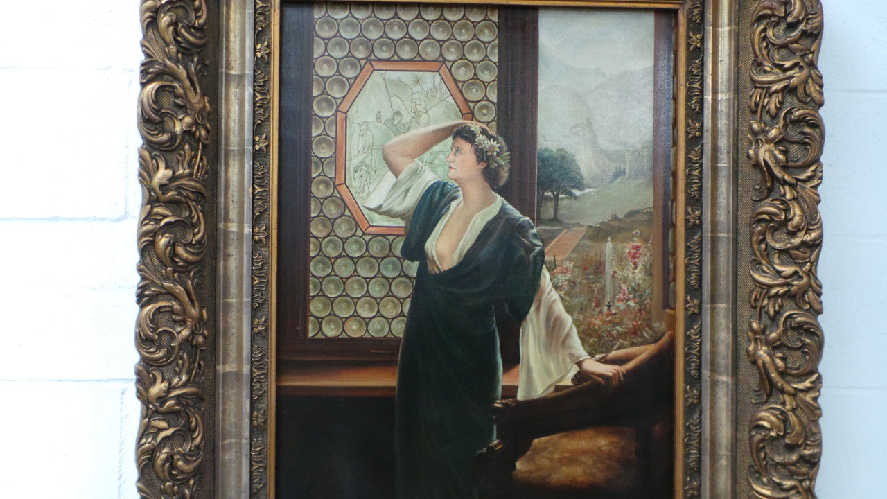 Sensational Antique Oil Painting On Canvas