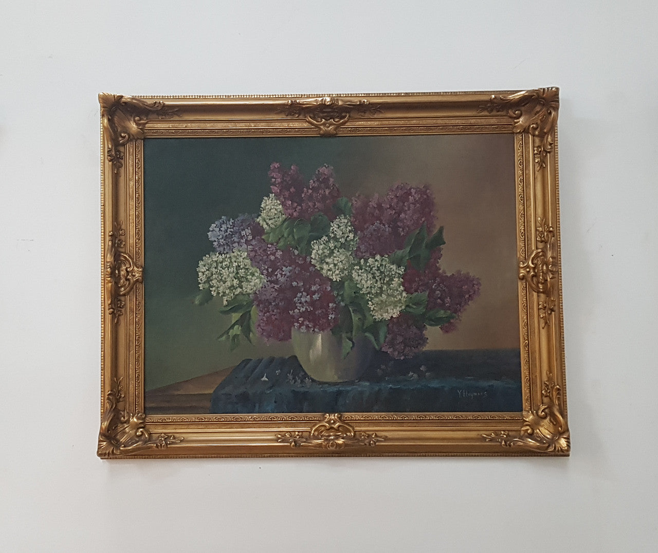 Beautiful Antique Dutch Framed Floral Oil Painting