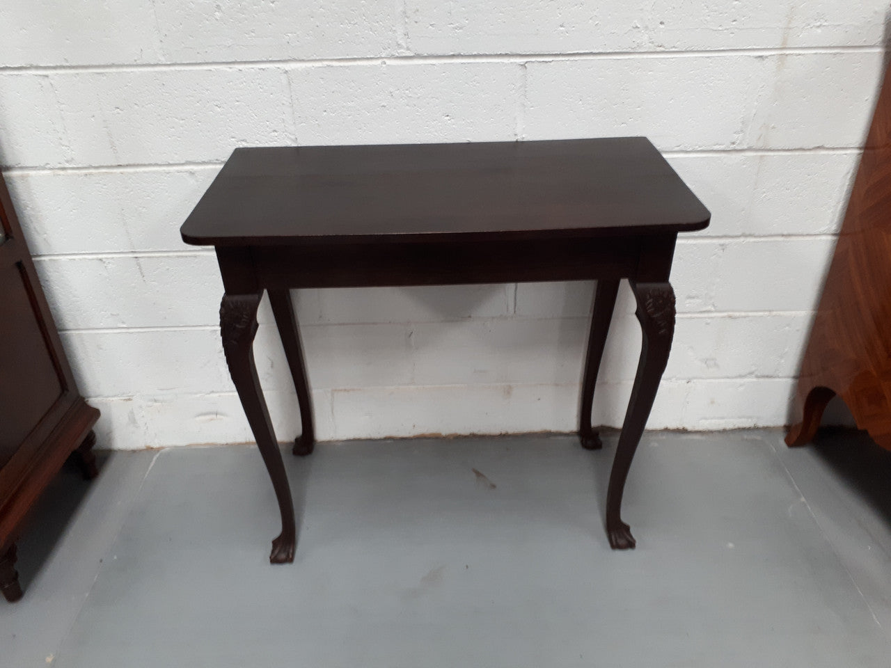 Chippendale style Edwardian Oak side table. In good original condition. Circa 1900.