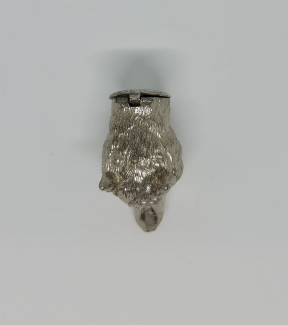 Stunning fox head silver plated match vesta case. In great original condition.