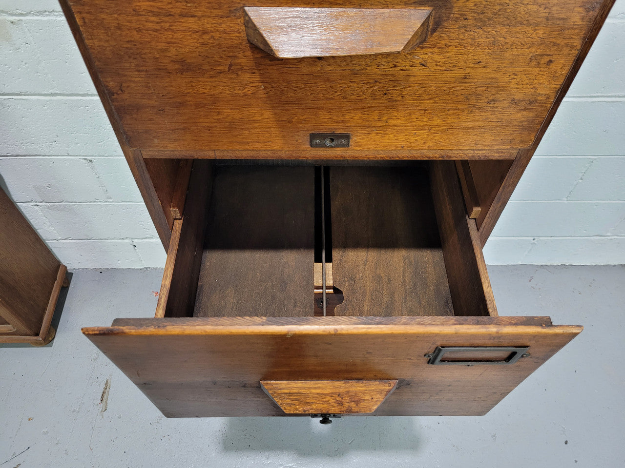 Blackwood four drawer filing cabinet in good original detailed condition.