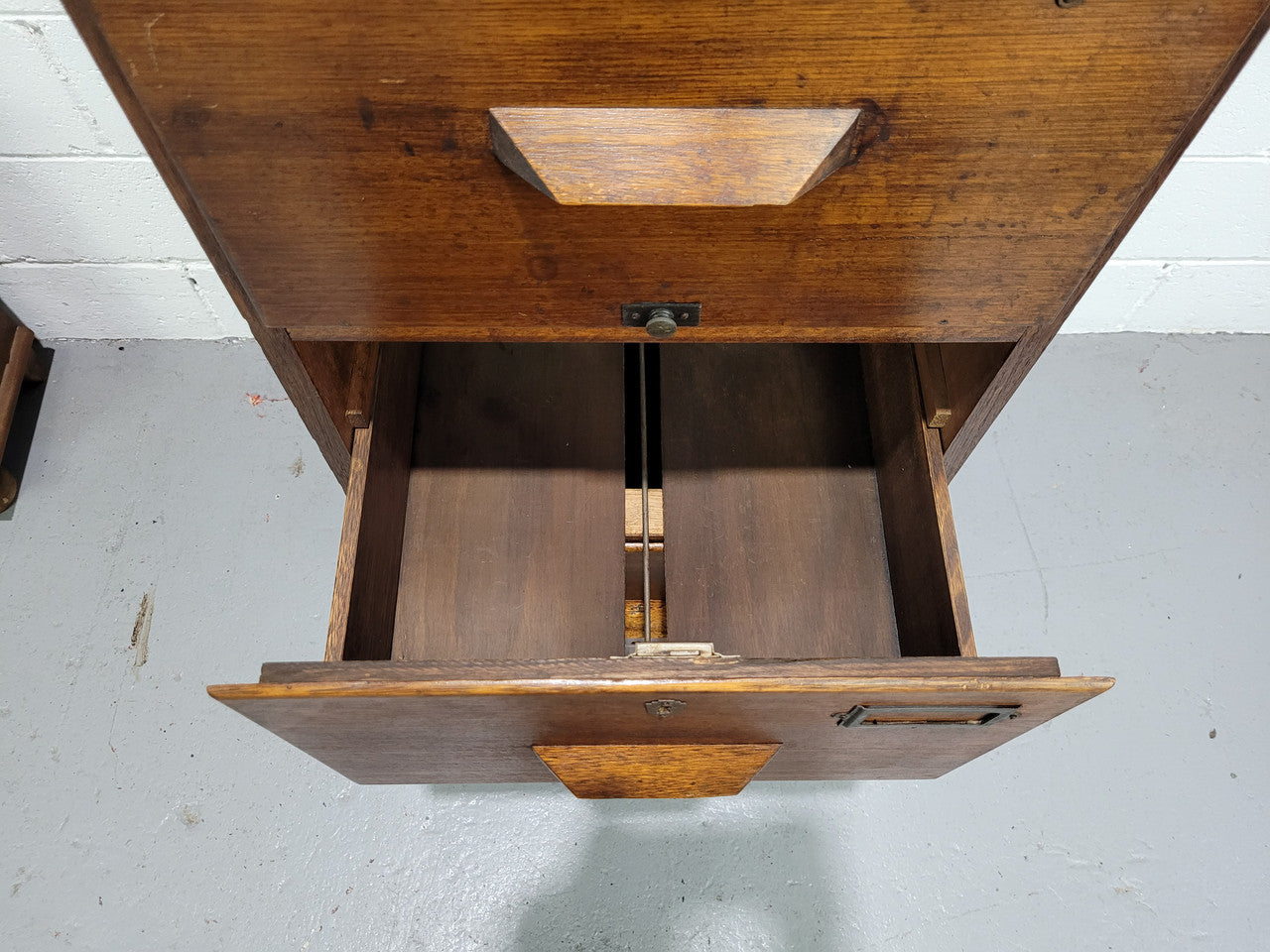 Blackwood four drawer filing cabinet in good original detailed condition.