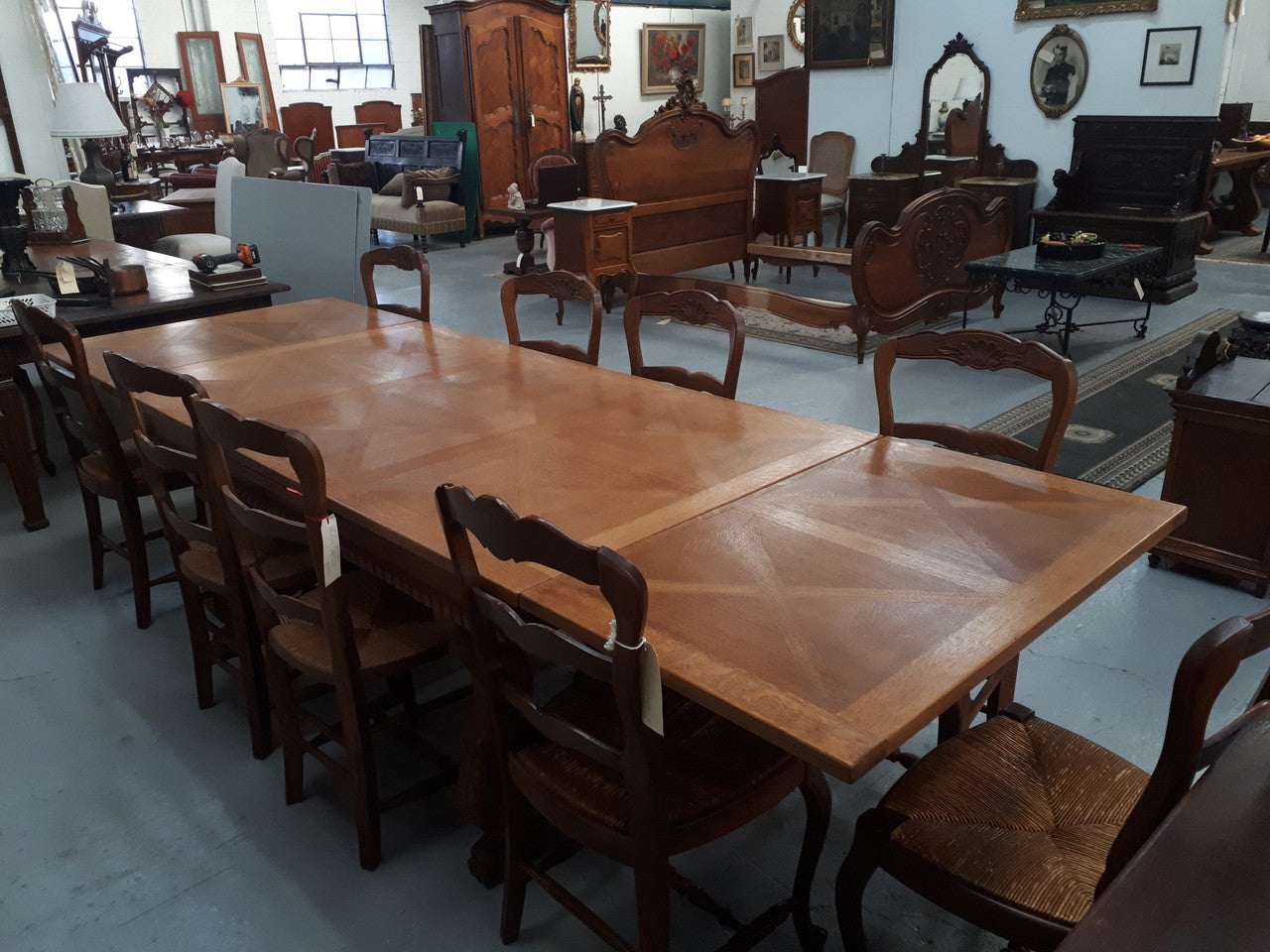 French Oak Spanish Style Extension Table