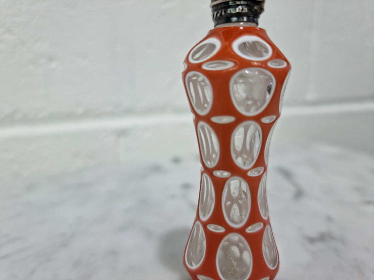 Rare Antique 19th century French silver top and double overlay glass scent bottle. Internal stopper intact and is in good original condition, please view photos as they help form part of the description.