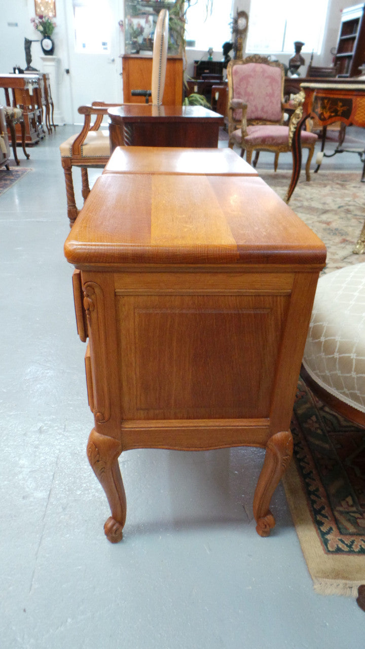 Beautiful Pair of Louis XV Style Light Oak Bedside