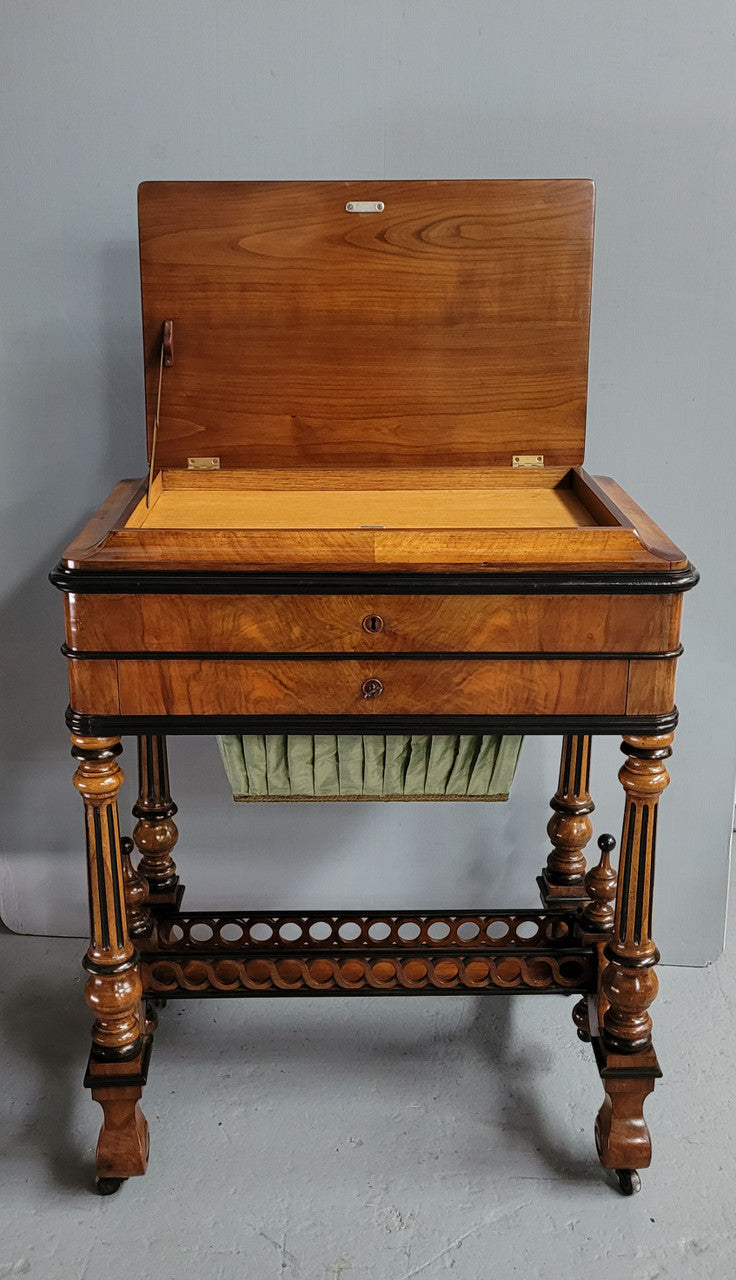 French 19th Century Mahogany & Ebonised Sewing/Work Table