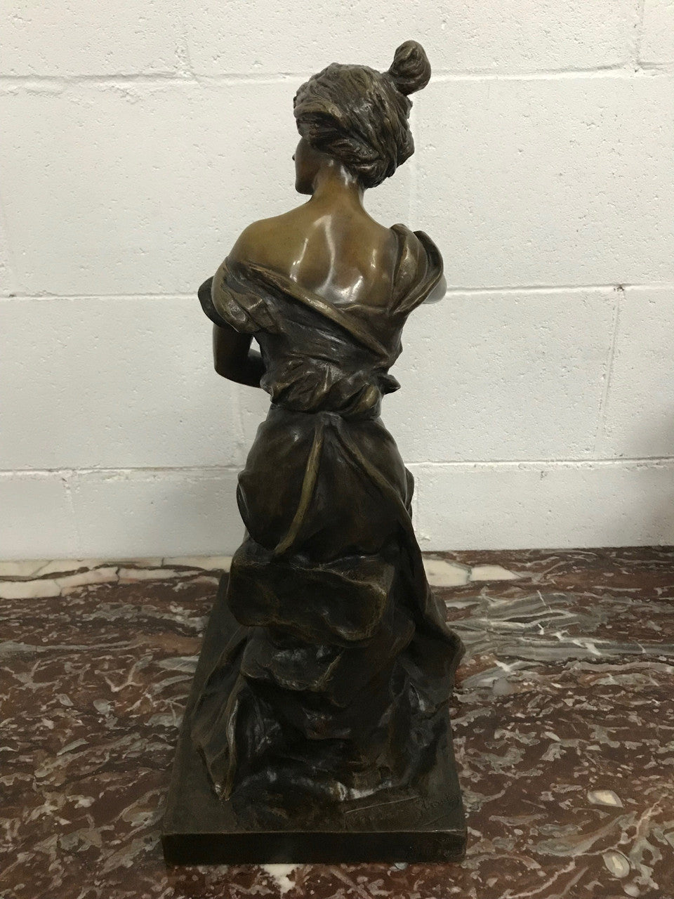 Large French Art Nouveau Female Bronze Sculpture