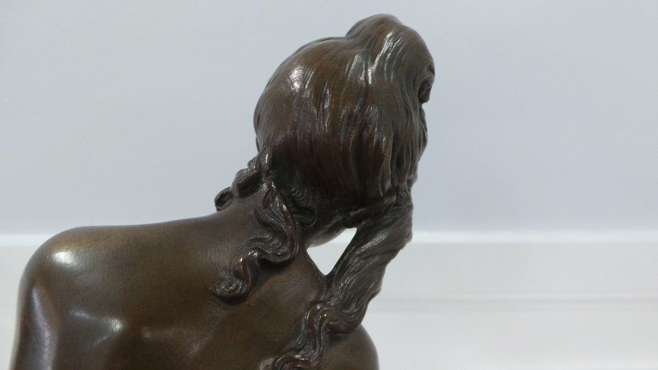 Rare French Bronze Statue Lady Figurine