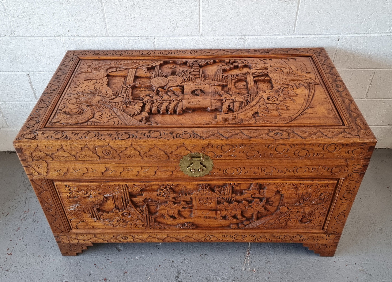 Beautifully Carved Large Oriental Storage Chest. Sourced locally and is in good detailed condition.