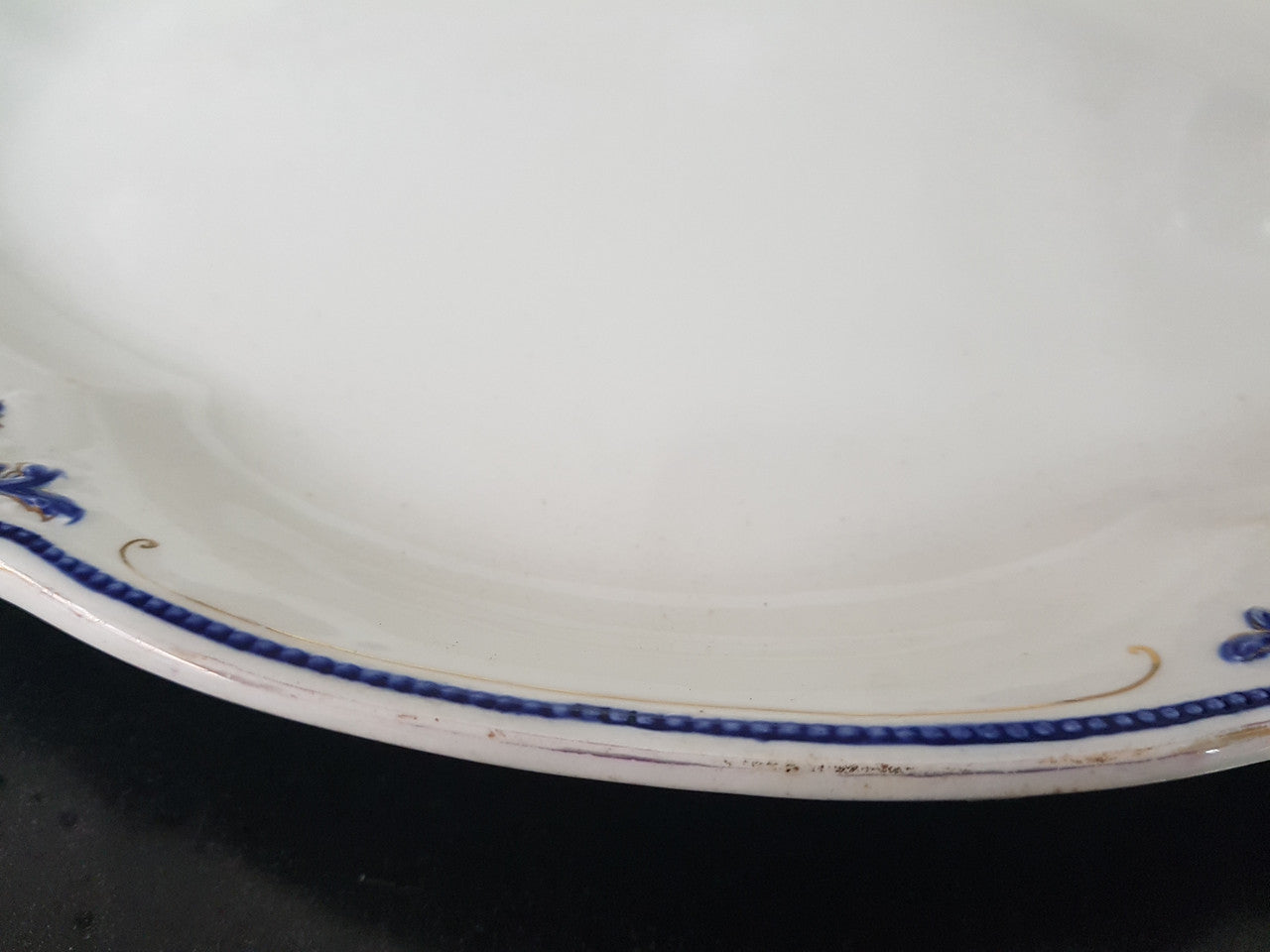 Large Victorian Blue & White Meat Dish