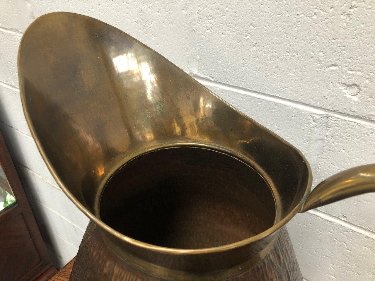French Arts & Crafts Style Brass & Copper Jug