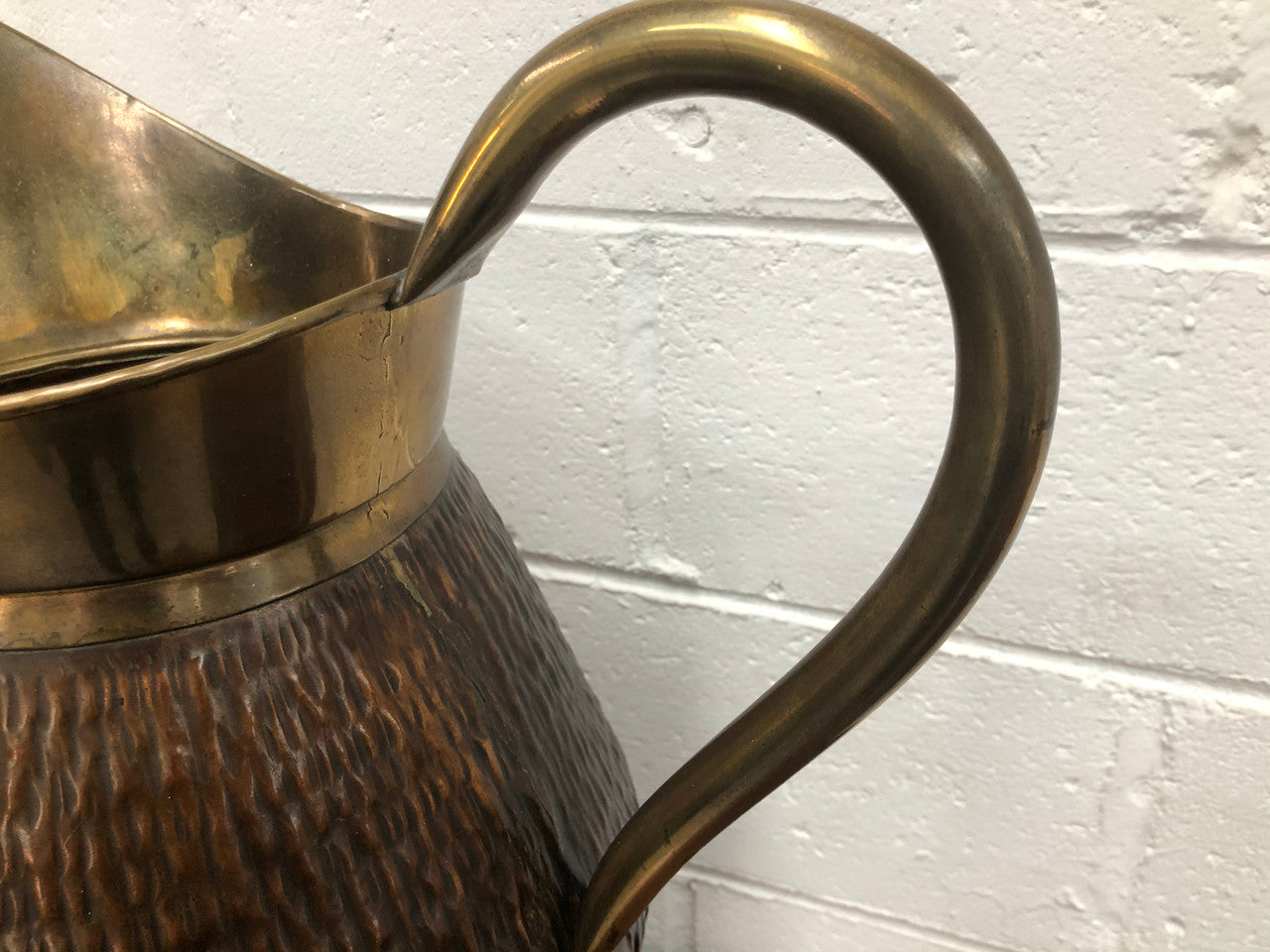French Arts & Crafts Style Brass & Copper Jug