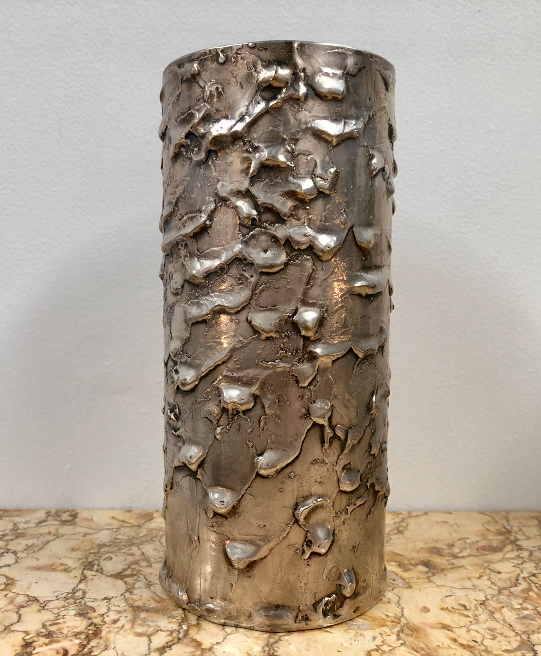 Signed Ernst Fries Textured Australian Handcrafted Metal Vase