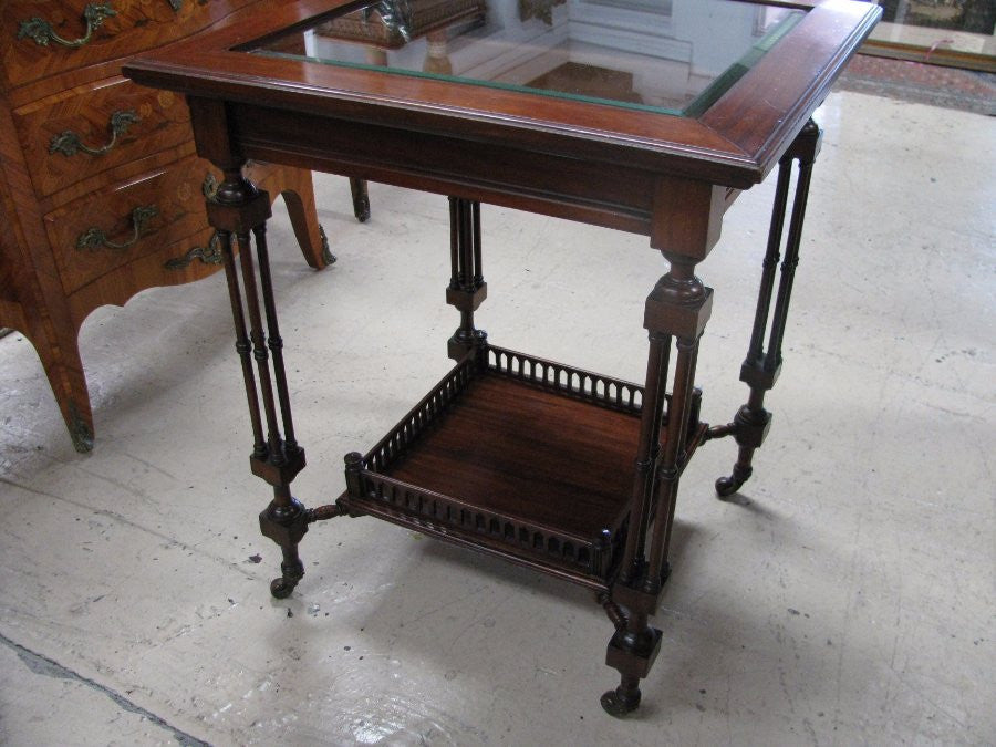 Mahogany Glass Top Display Cabinet