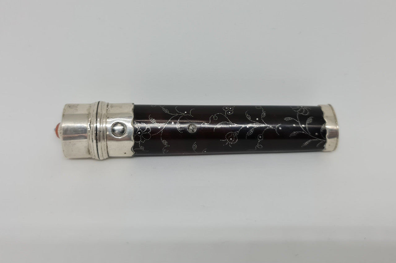 Very unique and rare antique french silver and tortoiseshell needle case. It has been superbly decorated. In stunning original condition.