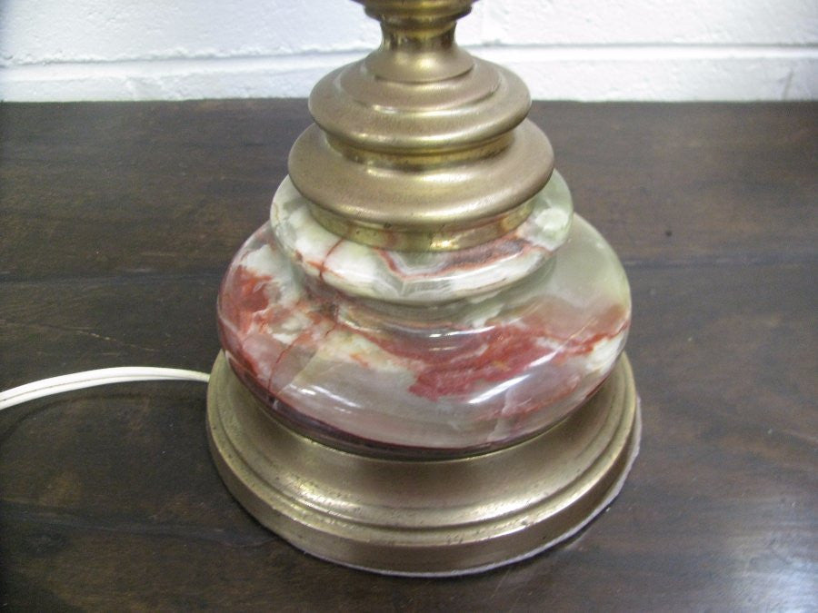 Italian Alabaster And Brass Lamp