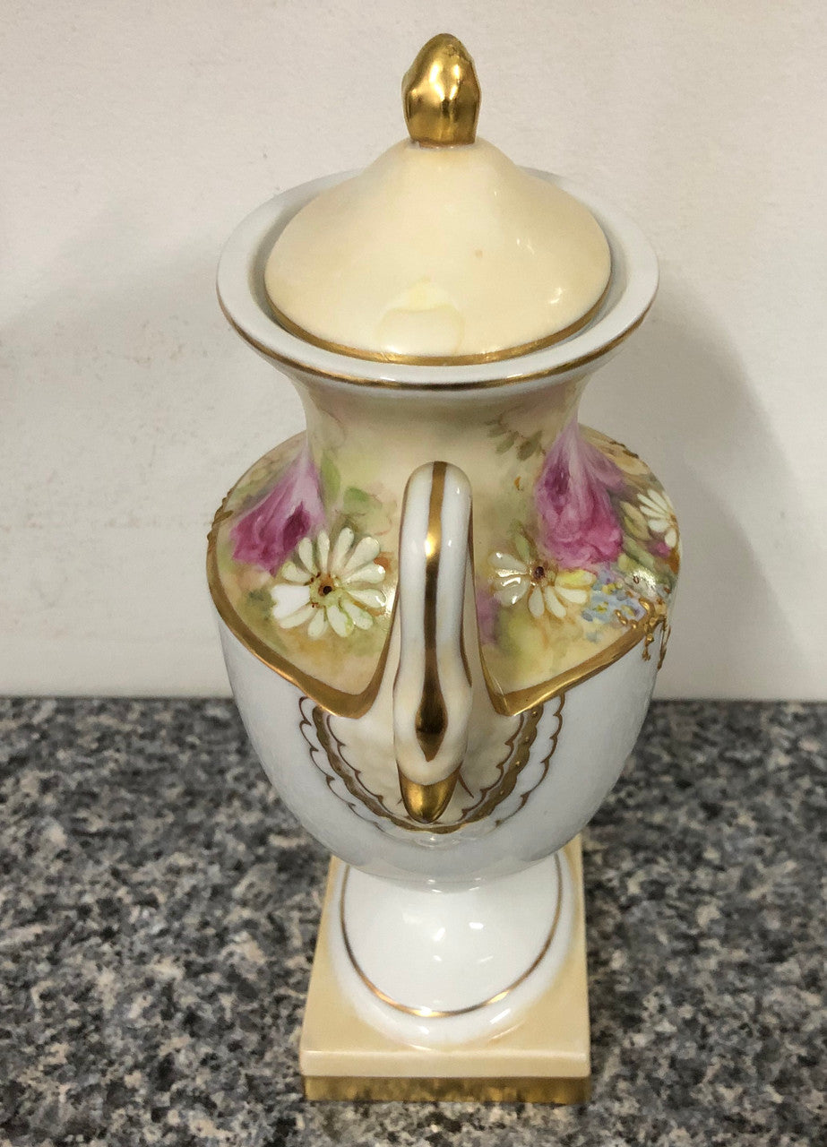 Beautiful Hand Painted Decorative Lidded Vase