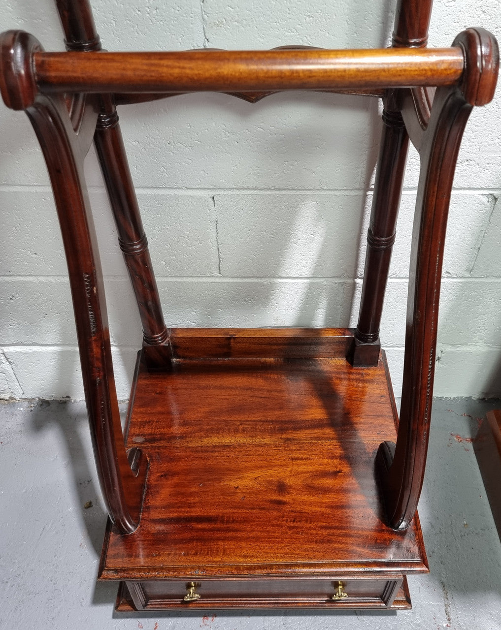 Very useful reproduction Mahogany valet stand in good condition.