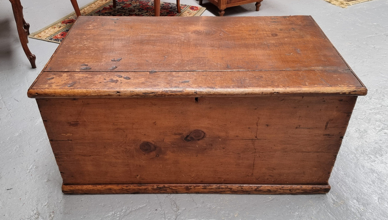 Late Victorian Pine Blanket Box Trunk