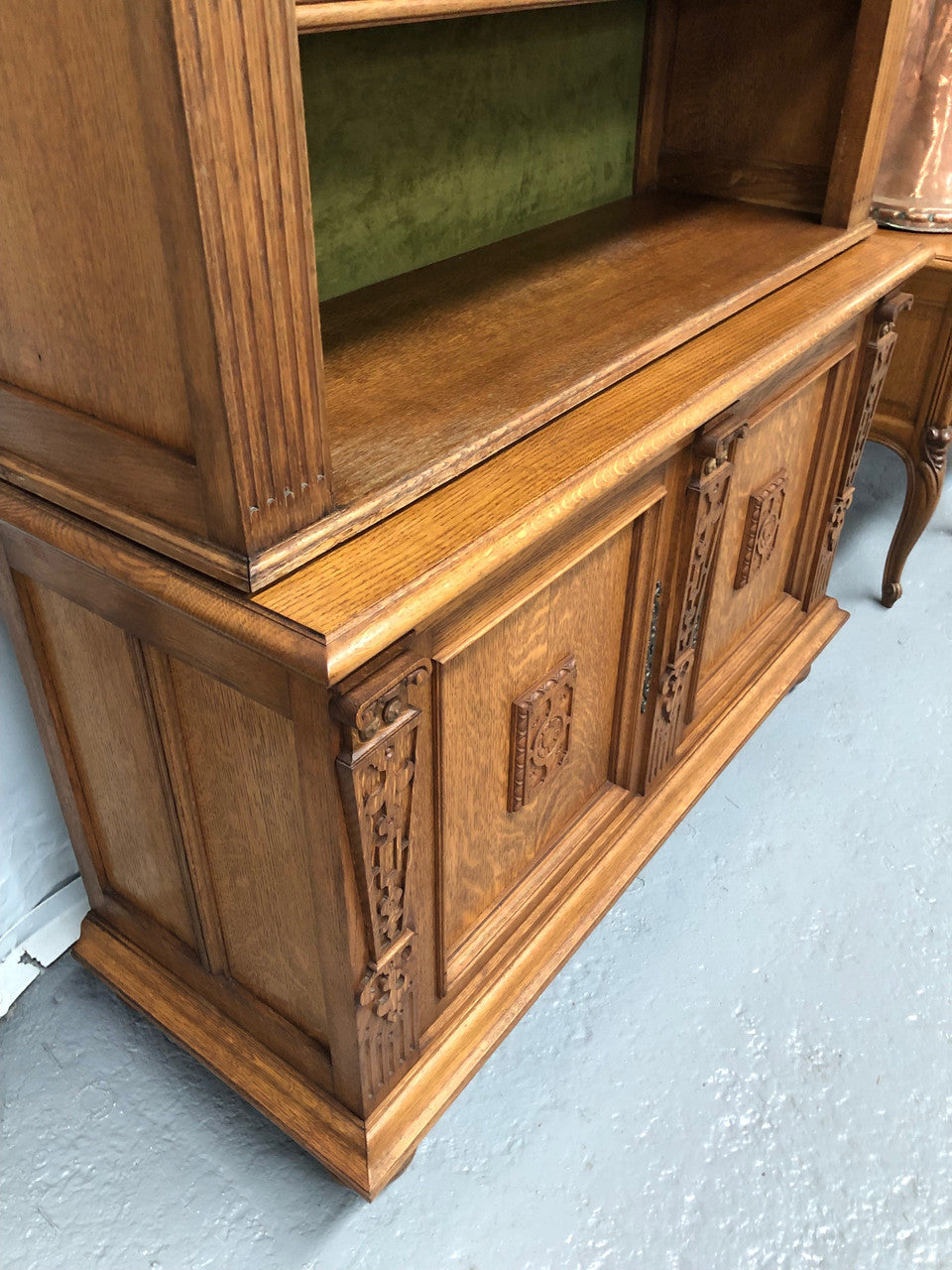 Delightful French Oak Open Shelf Bookcase