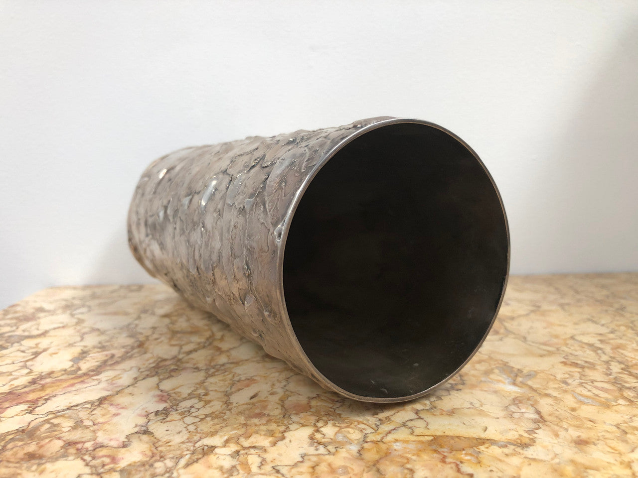 Signed Ernst Fries Textured Australian Handcrafted Metal Vase