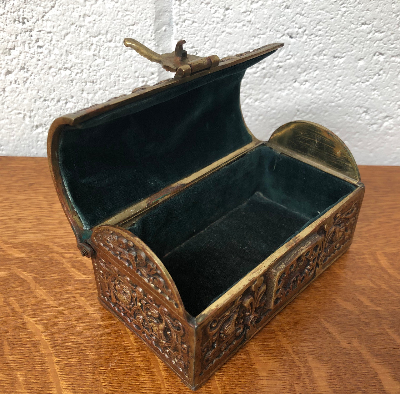 Late Victorian ormolu casket in original condition. Circa 1890.