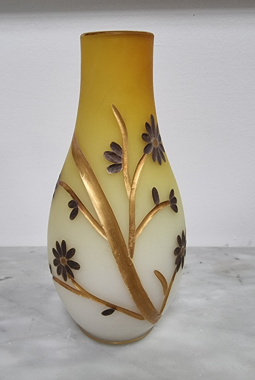Beautiful pair of Victorian Opaline glass vases