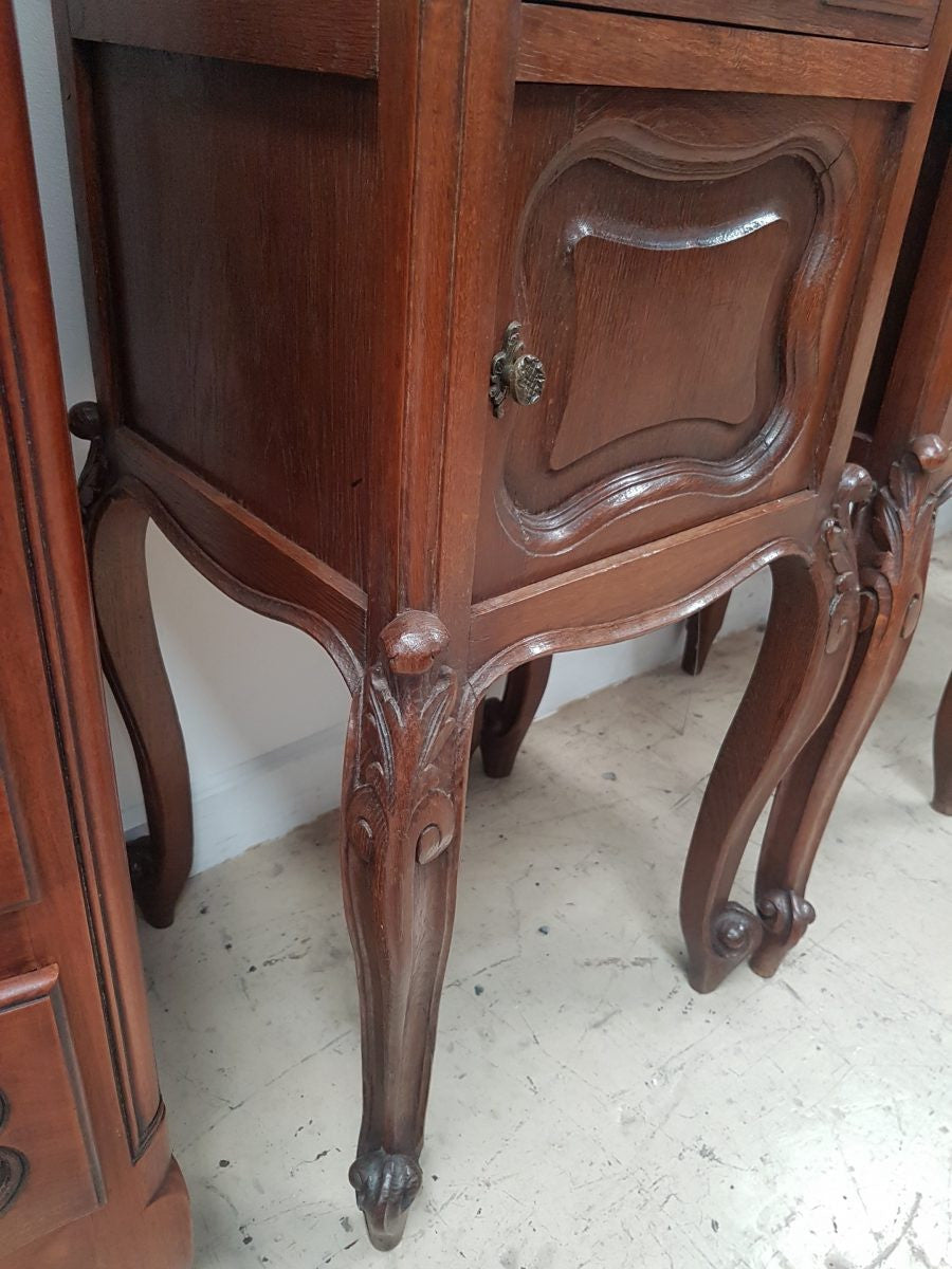 Pair of Beautiful French Oak Bedside Cabinets