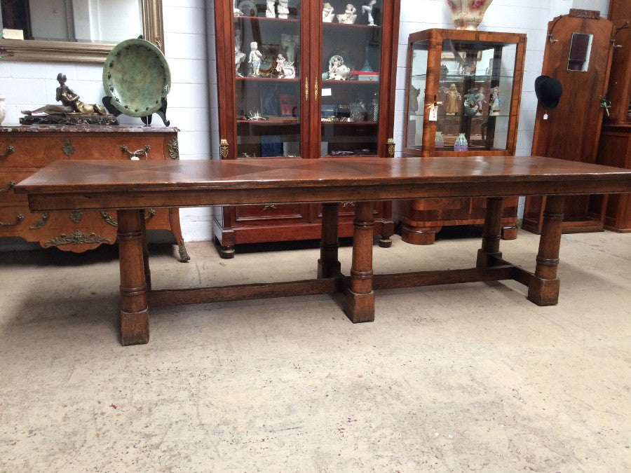 French Parquetry Top Farmhouse Table