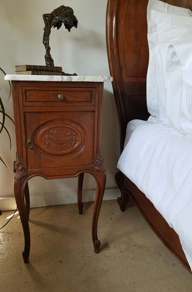 Pair Of French Oak Louis XV Style Bedsides