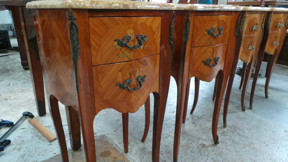 A Lovely Pair Of Petite Inlaid Bedside Cabinets