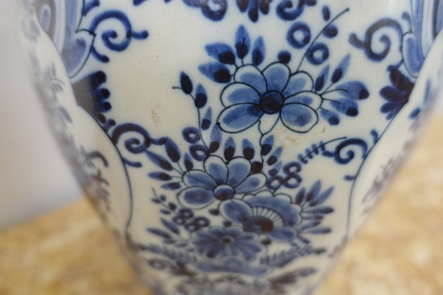 Antique Delftware Lidded Vase